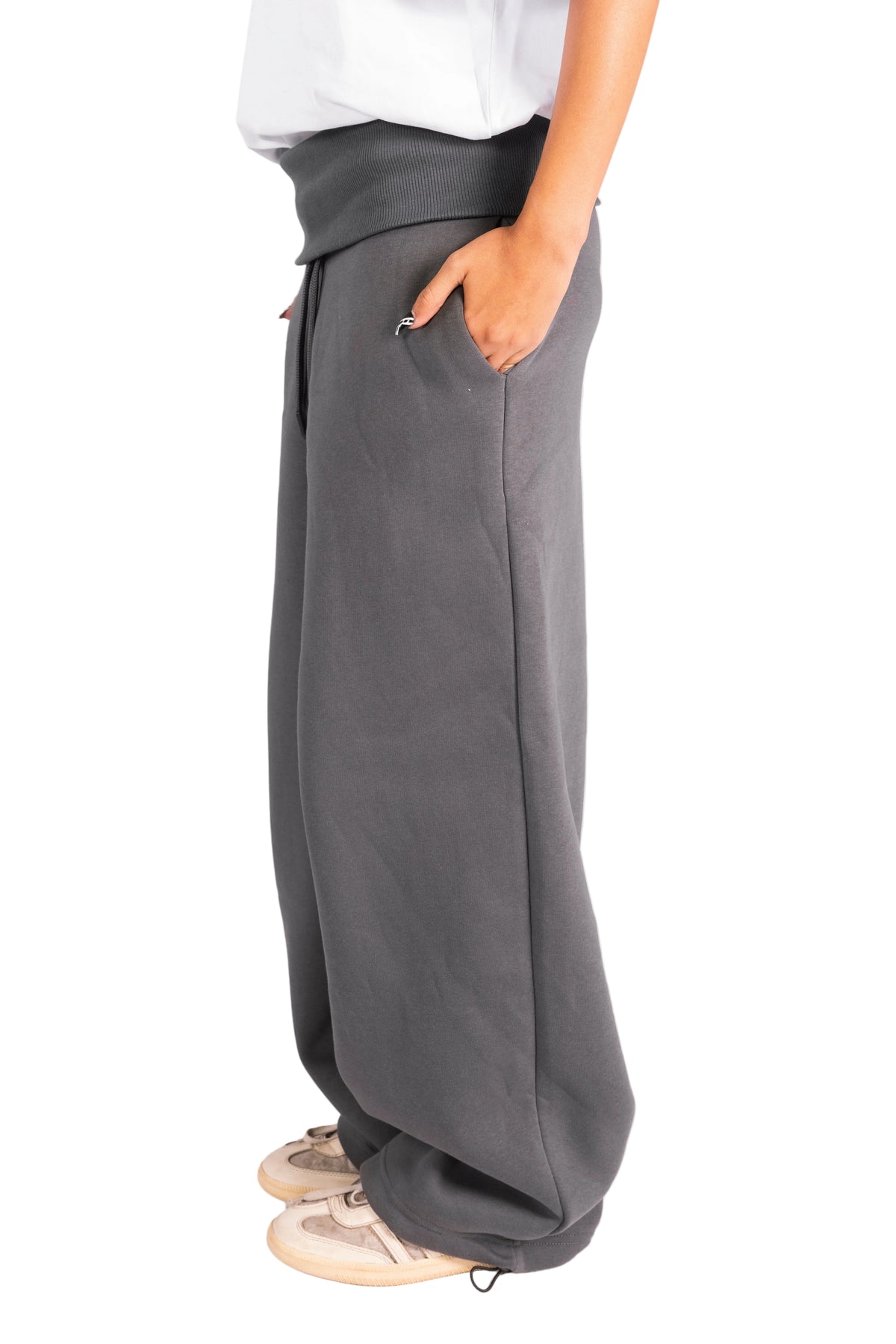 CHARCOAL FOLDED SWEATPANTS
