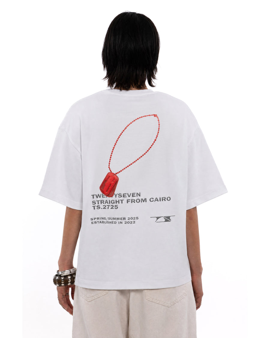 White velvet loop tee