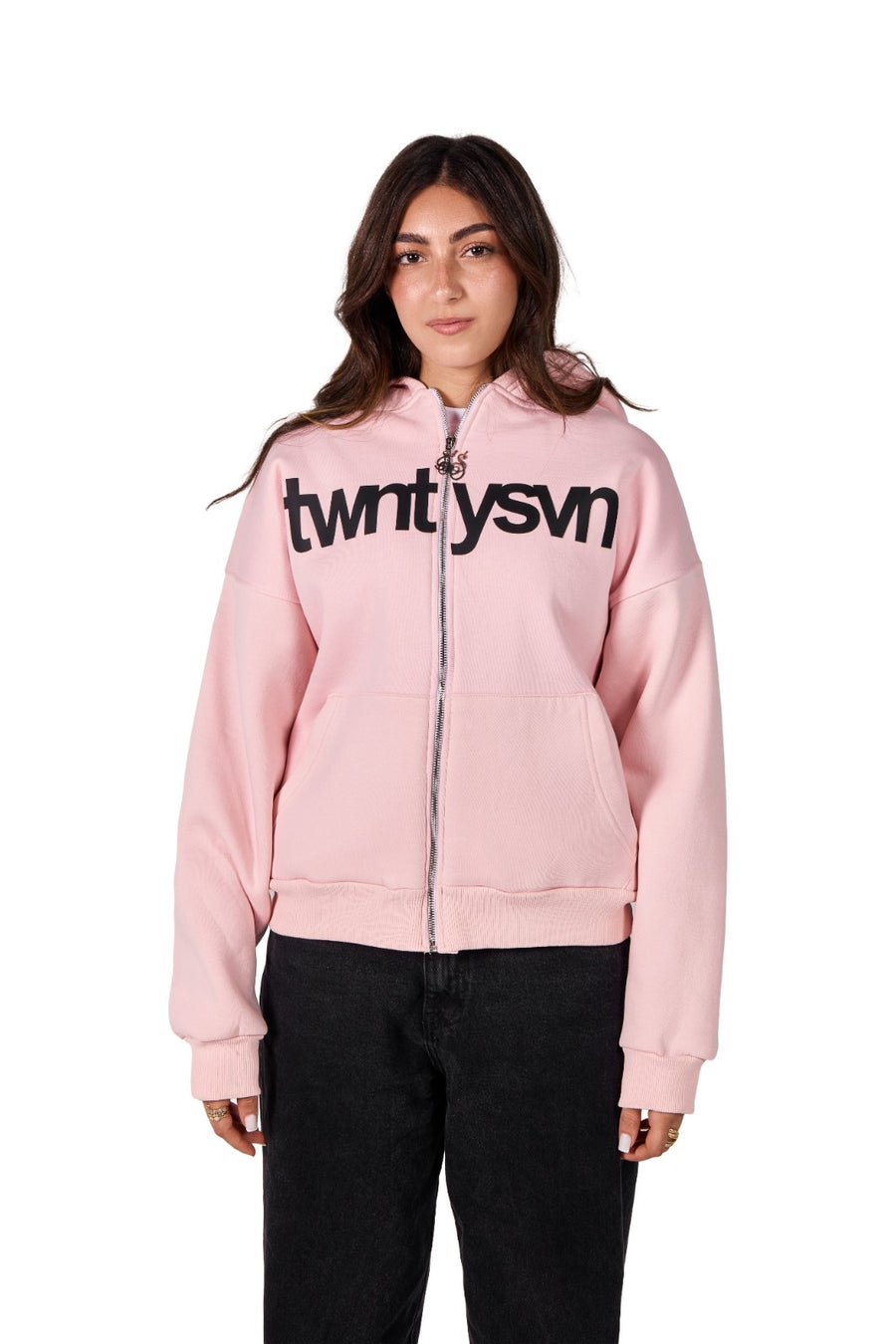 FLOCK PINK ZIP UP