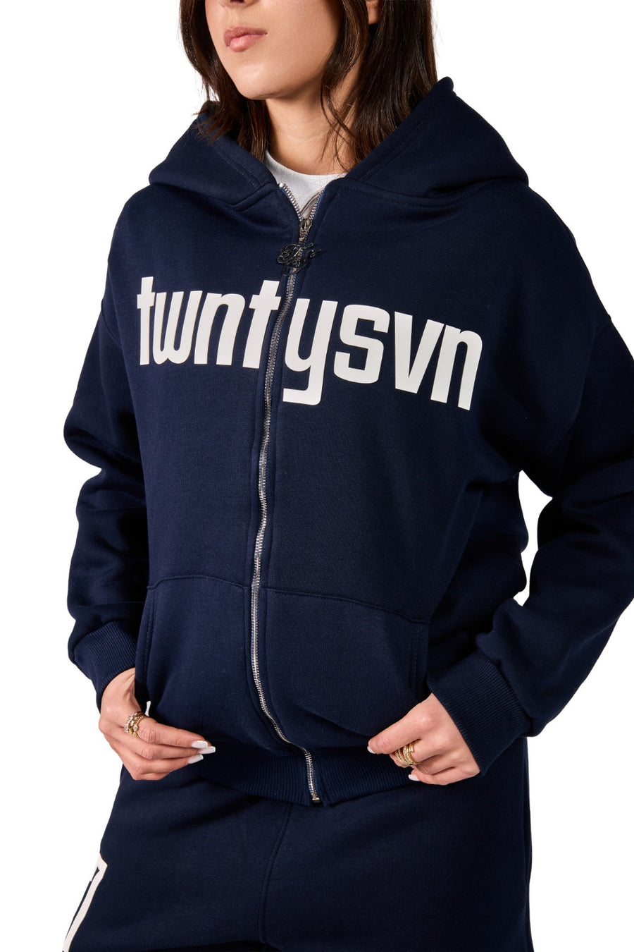navy 27 zip up