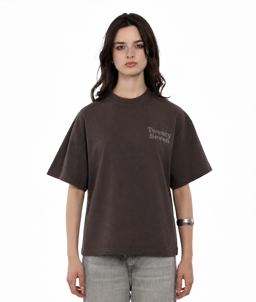 BROWN BASIC TEE