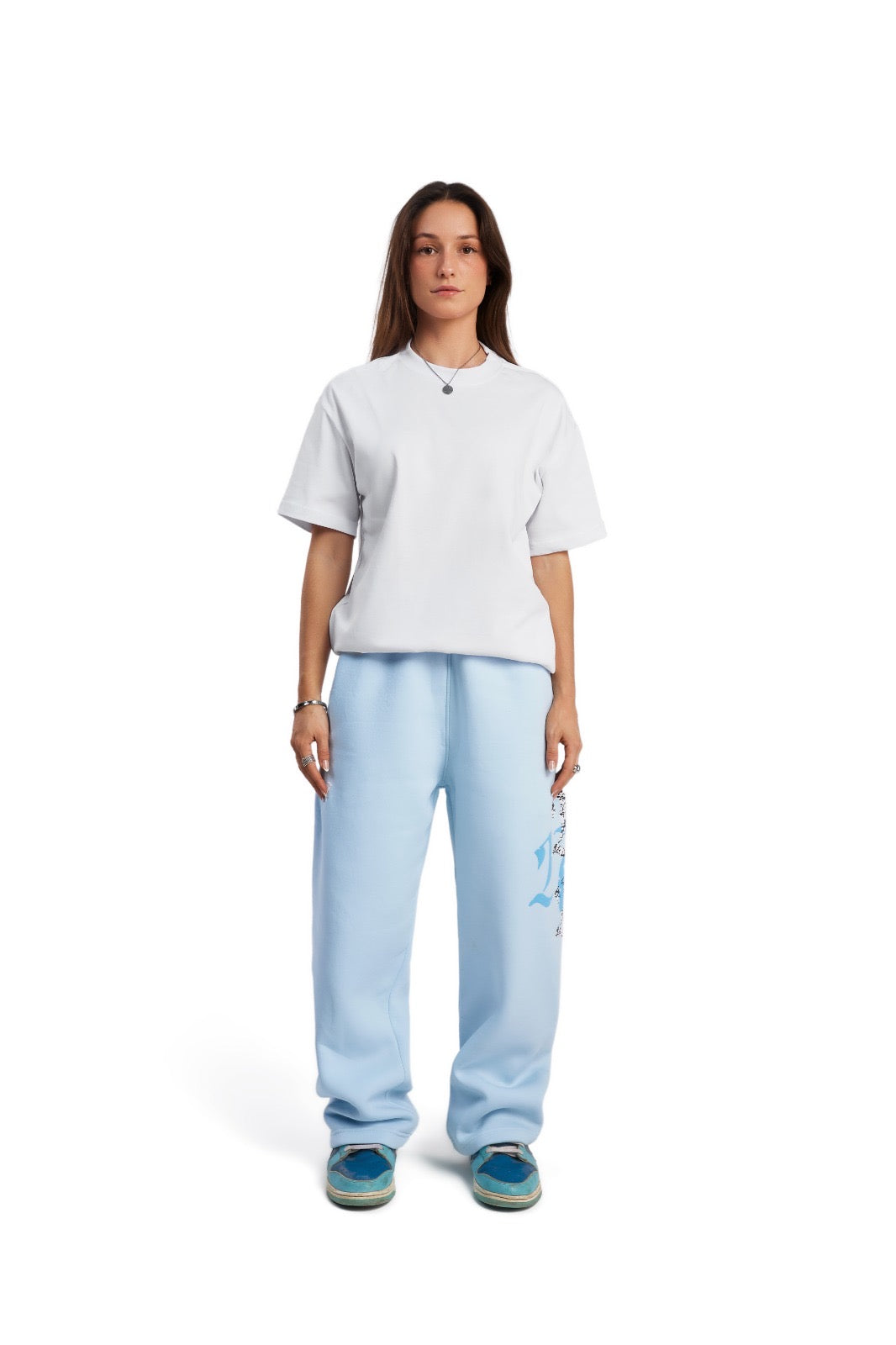 Baby blue double trouble sweatpants