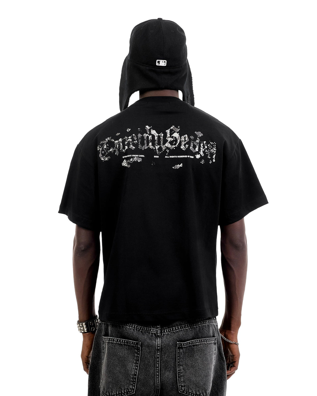Crushed Type Black Tee