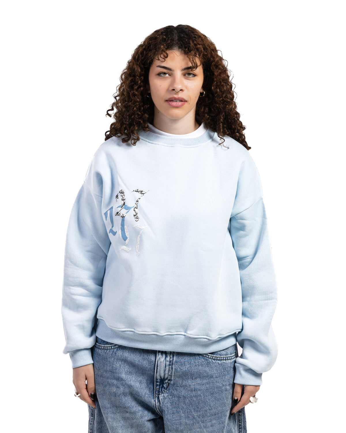 BABY BLUE DOUBLE TROUBLE SWEATSHIRT