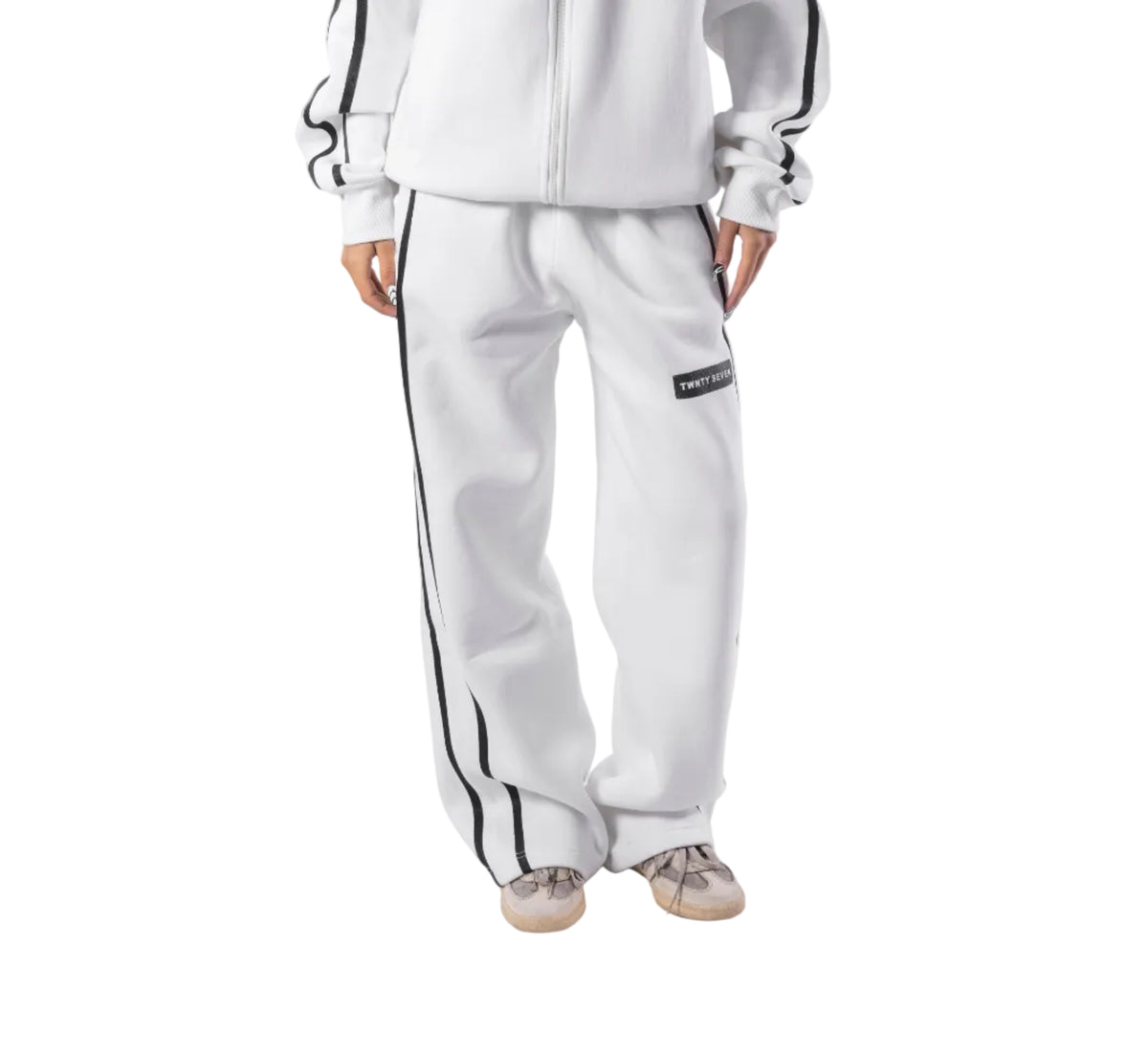WHITE MOTION SWEATPANTS