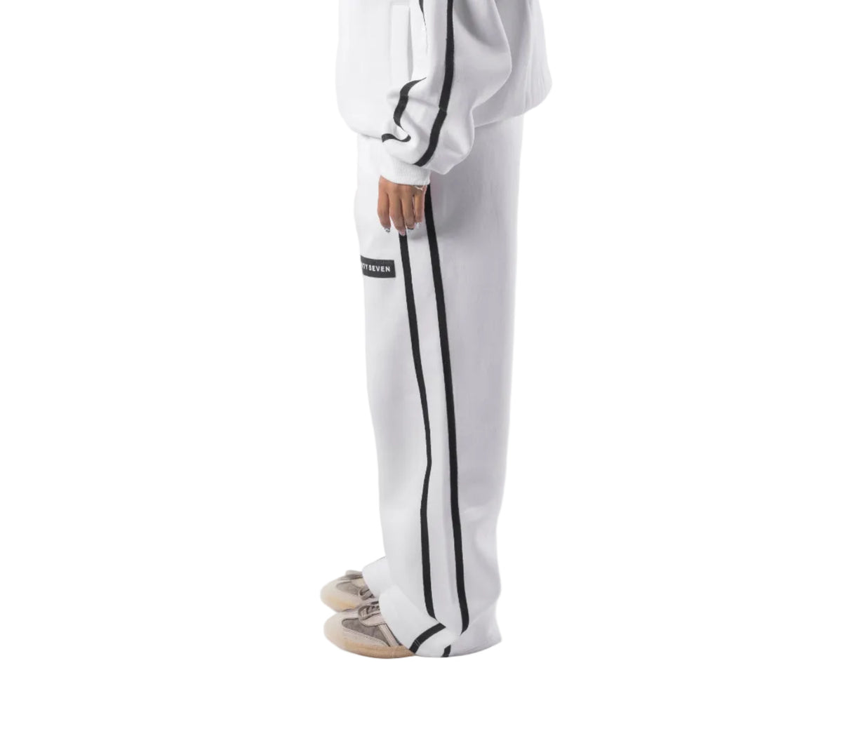 WHITE MOTION SWEATPANTS