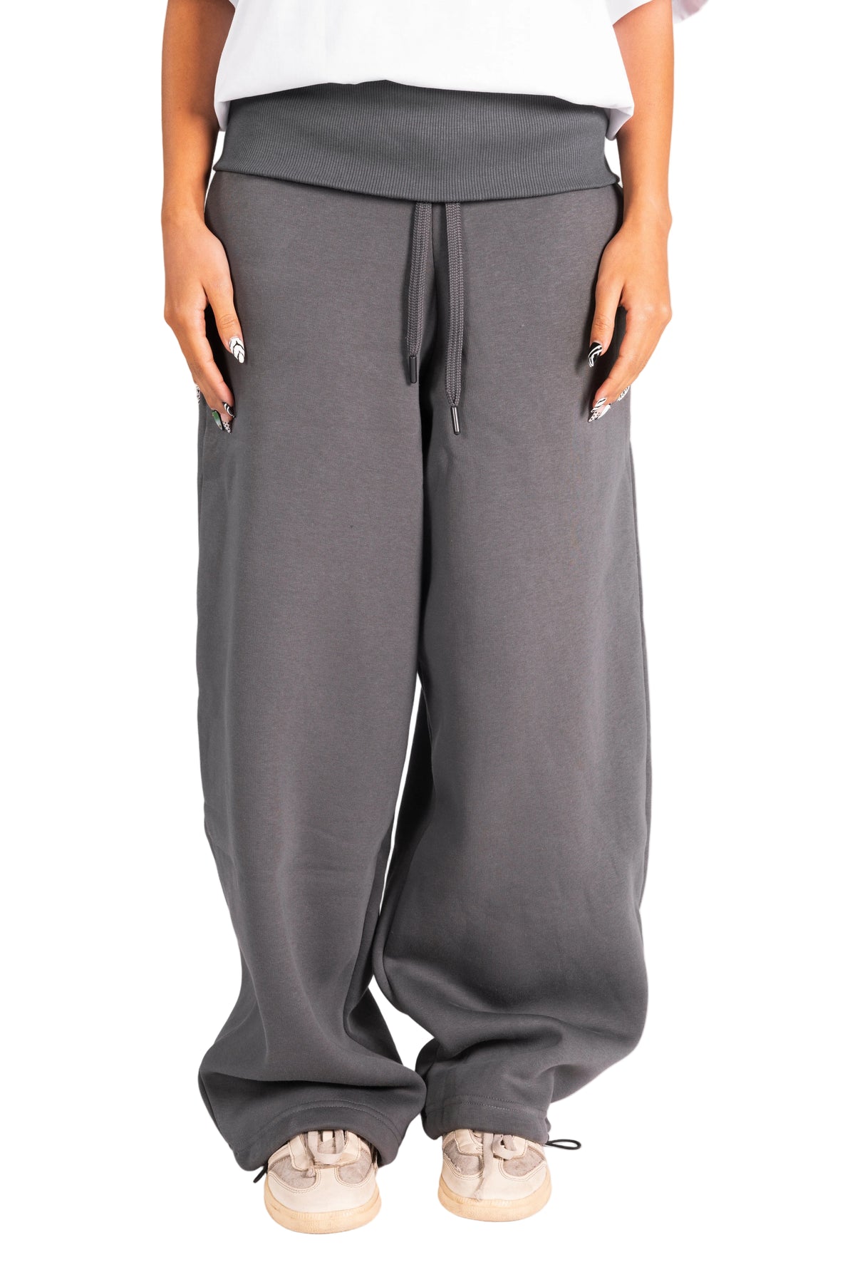 CHARCOAL FOLDED SWEATPANTS