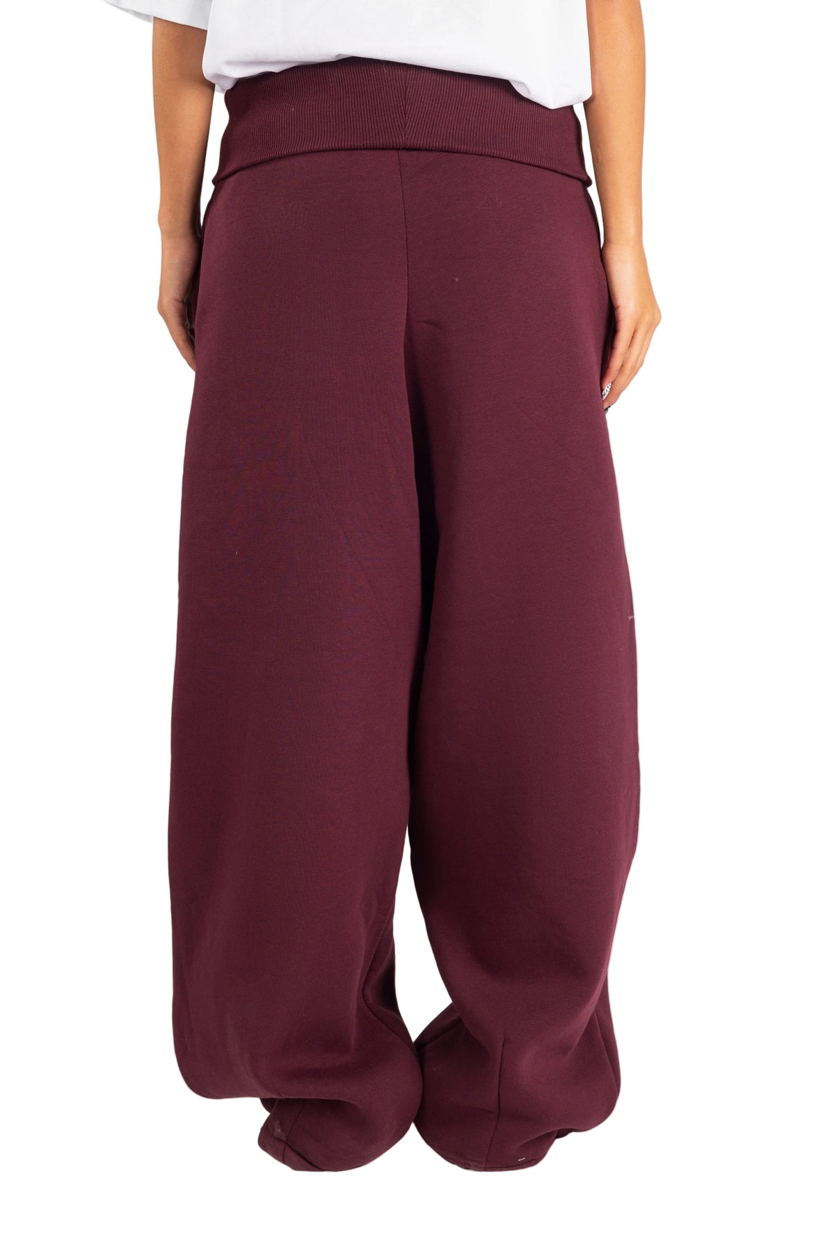 BURGUNDY FOLDED SWEATPANTS