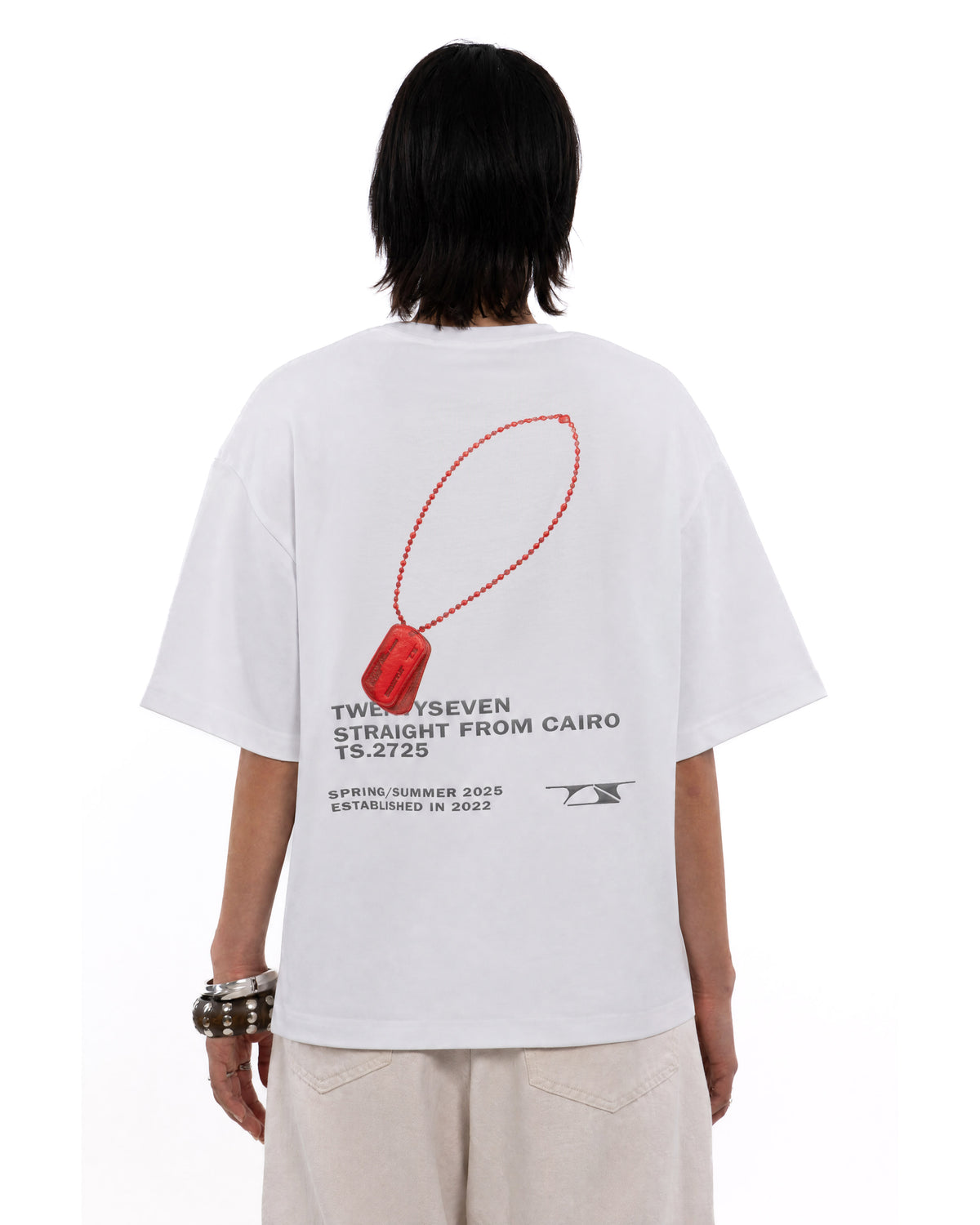 White velvet loop tee