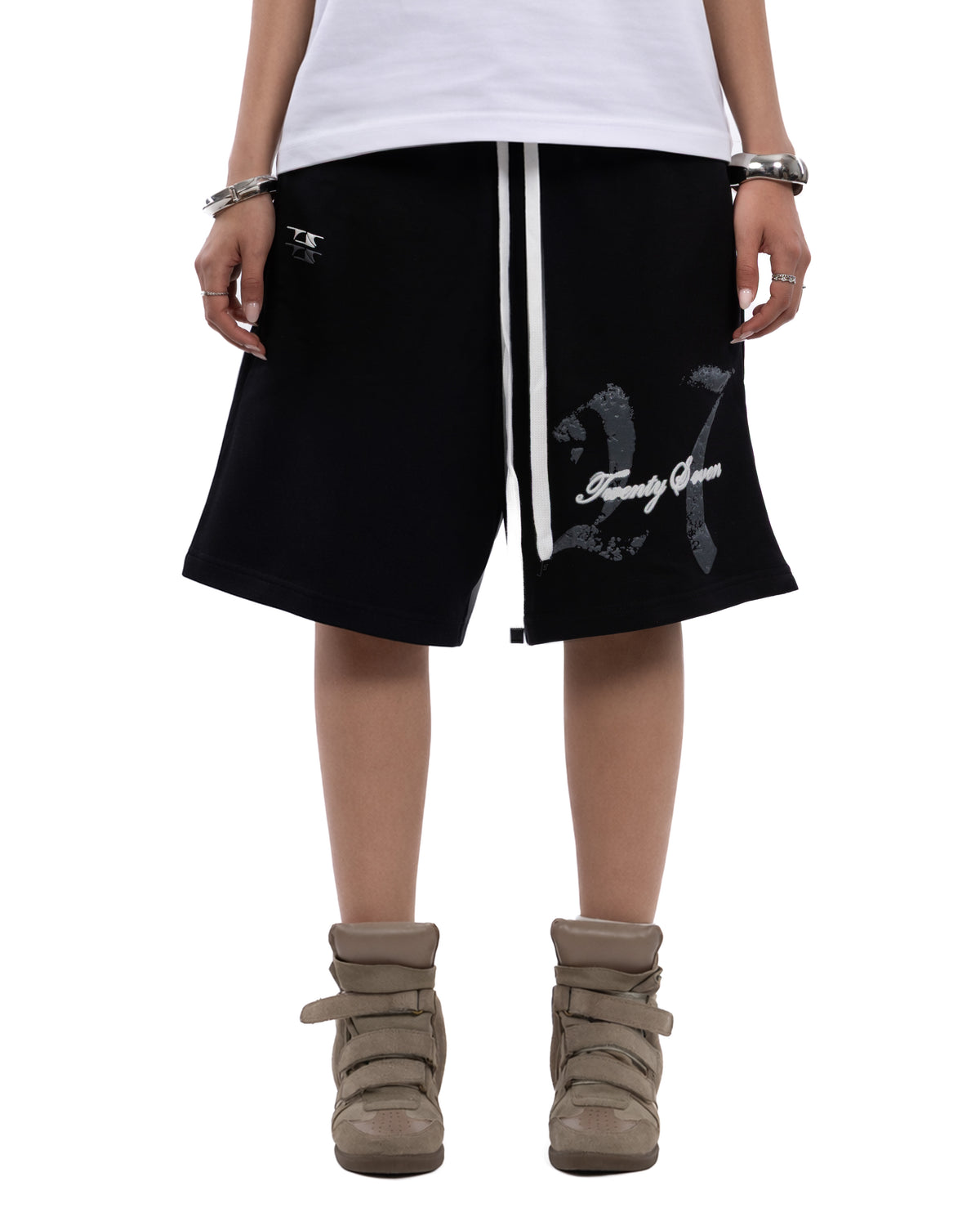 Marked Black Shorts