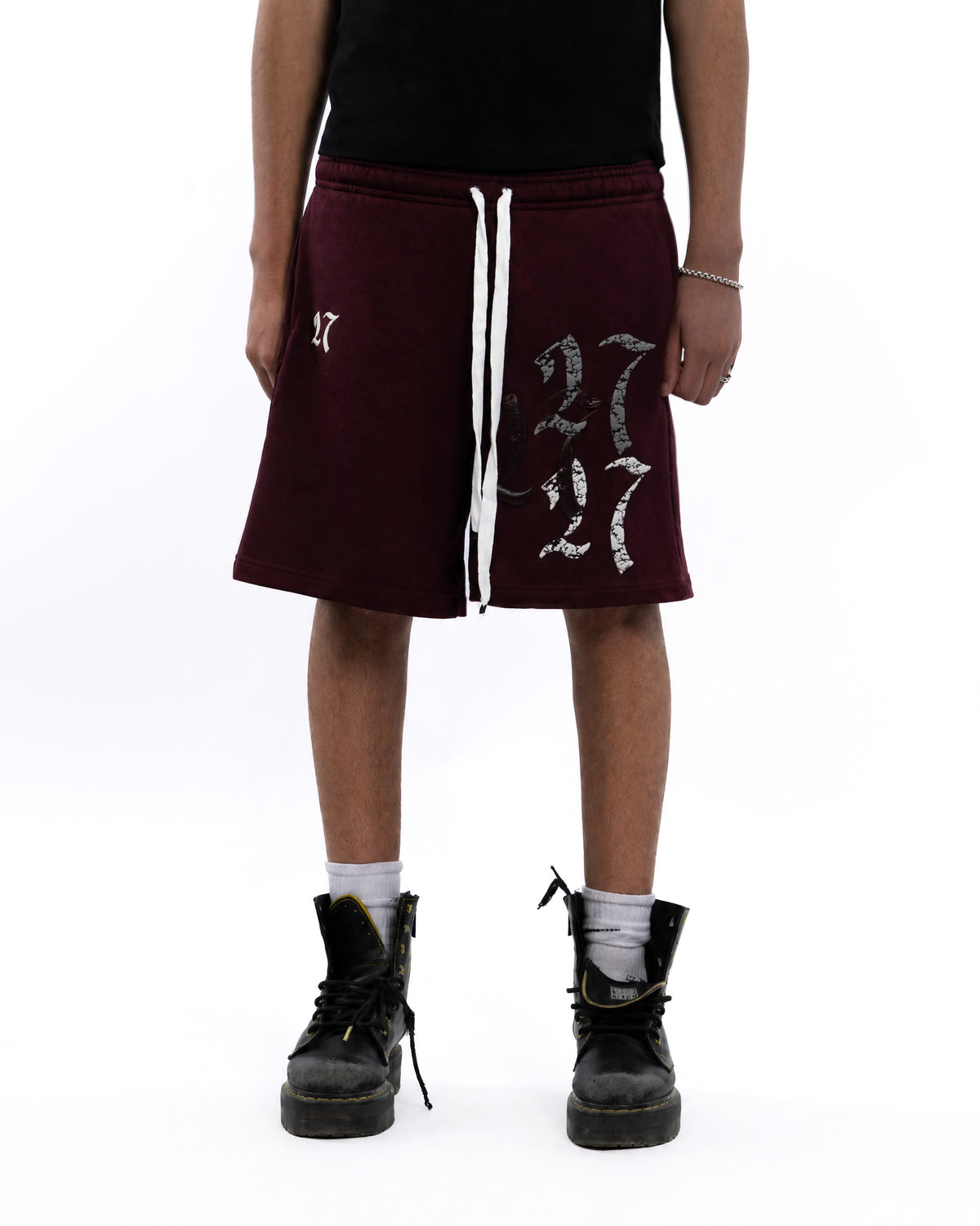 DOUBLE TROUBLE MAROON SHORTS